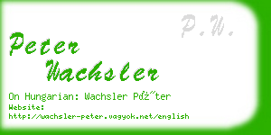 peter wachsler business card